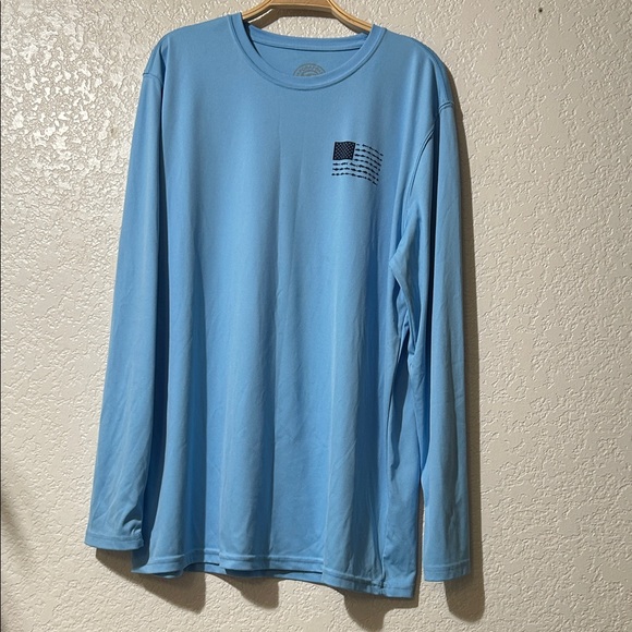 Vapor Apparel Seize the Ray Blue Marlin Marina UPF 50 Cool Wick Long Sleeve - Picture 1 of 9
